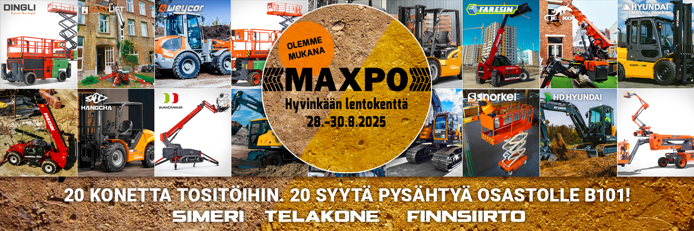 20 konetta. 10 konebrändiä. 1 osasto. Tervetuloa Maxpoon!